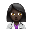 woman health worker: dark skin tone appearance on Apple