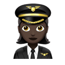 woman pilot: dark skin tone appearance on Apple