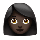woman: dark skin tone appearance on Apple