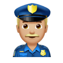 男警察: 中等-浅肤色 在 Apple 平台的外观