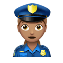 女警察: 中等肤色 在 Apple 平台的外观