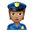 警察: 中等肤色 在 Apple 平台的外观