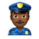 男警察: 中等-深肤色 在 Apple 平台的外观