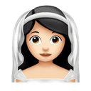 戴头纱的女人: 较浅肤色 在 Apple 平台的外观
