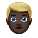 man: dark skin tone, blond hair appearance on Apple