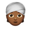 person wearing turban: medium-dark skin tone appearance on Apple
