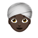 woman wearing turban: dark skin tone appearance on Apple