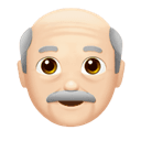 old man: light skin tone appearance on Apple