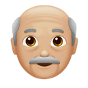 old man: medium-light skin tone appearance on Apple