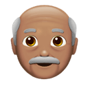 old man: medium skin tone appearance on Apple