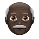 old man: dark skin tone appearance on Apple