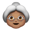 old woman: medium skin tone appearance on Apple