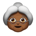 old woman: medium-dark skin tone appearance on Apple