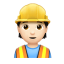 construction worker: light skin tone appearance on Apple