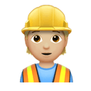 construction worker: medium-light skin tone appearance on Apple