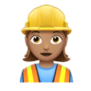 女建筑工人: 中等肤色 在 Apple 平台的外观
