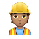 construction worker: medium skin tone appearance on Apple