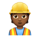 construction worker: medium-dark skin tone appearance on Apple