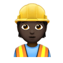 construction worker: dark skin tone appearance on Apple