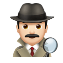 man detective: light skin tone appearance on Apple
