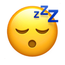 sleeping face appearance on Apple