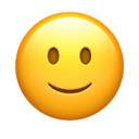 slightly smiling face appearance on Apple