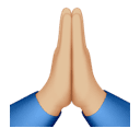 folded hands: medium-light skin tone appearance on Apple