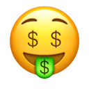 money-mouth face appearance on Apple