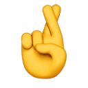 crossed fingers appearance on Apple