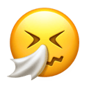 sneezing face appearance on Apple