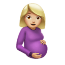 pregnant woman: medium-light skin tone appearance on Apple