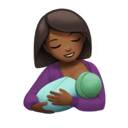 breast-feeding: medium-dark skin tone appearance on Apple