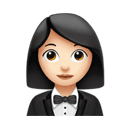 穿礼服的女人: 较浅肤色 在 Apple 平台的外观