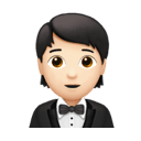 穿燕尾服的人: 较浅肤色 在 Apple 平台的外观
