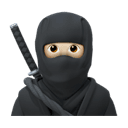 ninja: light skin tone appearance on Apple