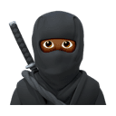 ninja: medium-dark skin tone appearance on Apple
