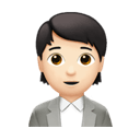 白领: 较浅肤色 在 Apple 平台的外观