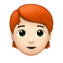 person: light skin tone, red hair appearance on Apple