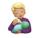 哺乳的人: 中等-浅肤色 在 Apple 平台的外观