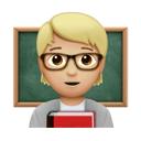 teacher: medium-light skin tone appearance on Apple