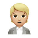 office worker: medium-light skin tone appearance on Apple