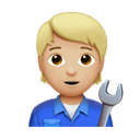 mechanic: medium-light skin tone appearance on Apple