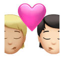 kiss: person, person, medium-light skin tone, light skin tone appearance on Apple