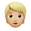 person: medium-light skin tone appearance on Apple