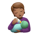 哺乳的人: 中等肤色 在 Apple 平台的外观