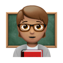 teacher: medium skin tone appearance on Apple