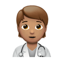 health worker: medium skin tone appearance on Apple