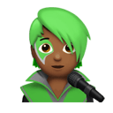 singer: medium-dark skin tone appearance on Apple
