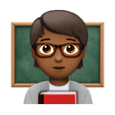 teacher: medium-dark skin tone appearance on Apple