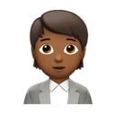 office worker: medium-dark skin tone appearance on Apple